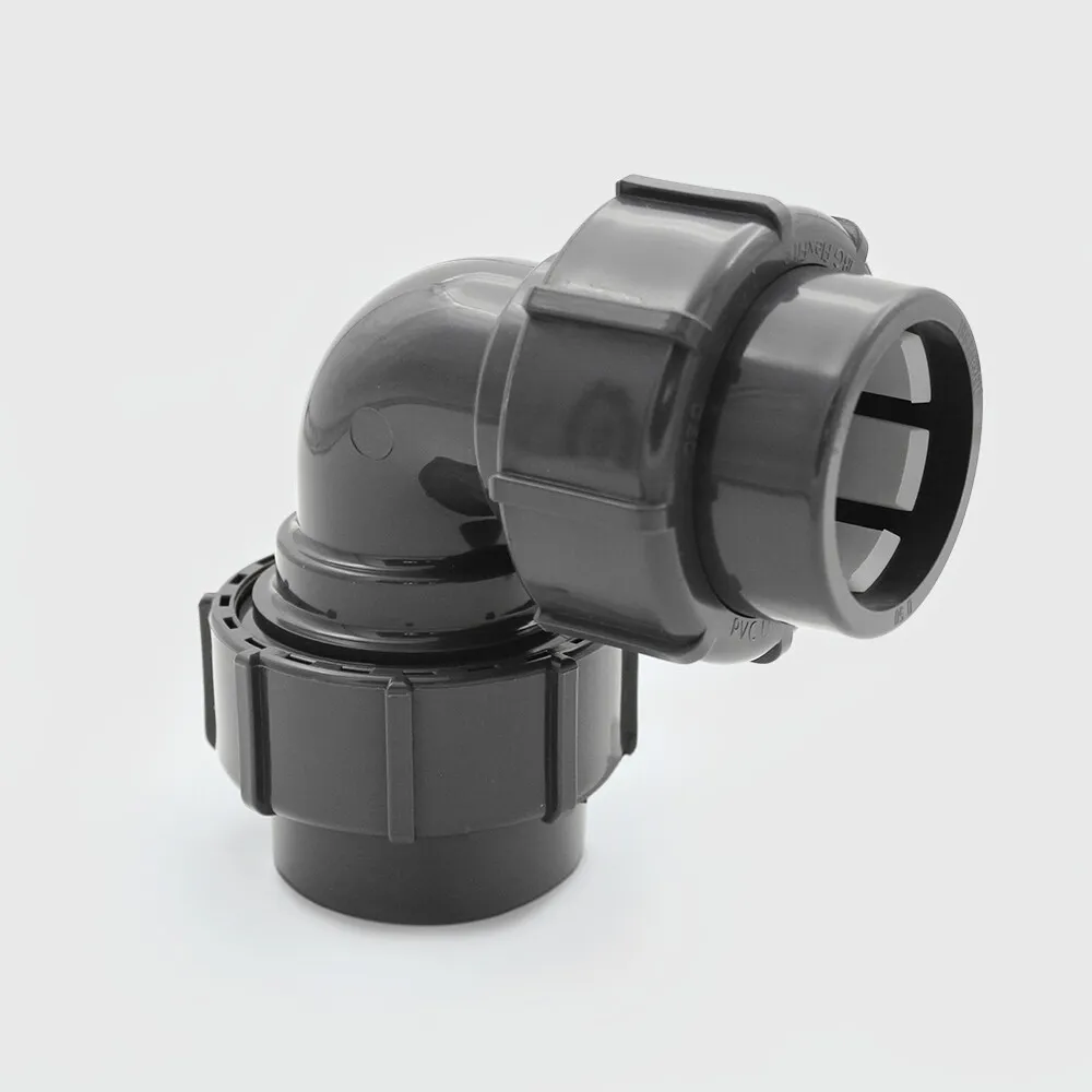 Elbow 90° PVC-U 4 bar compression grey
